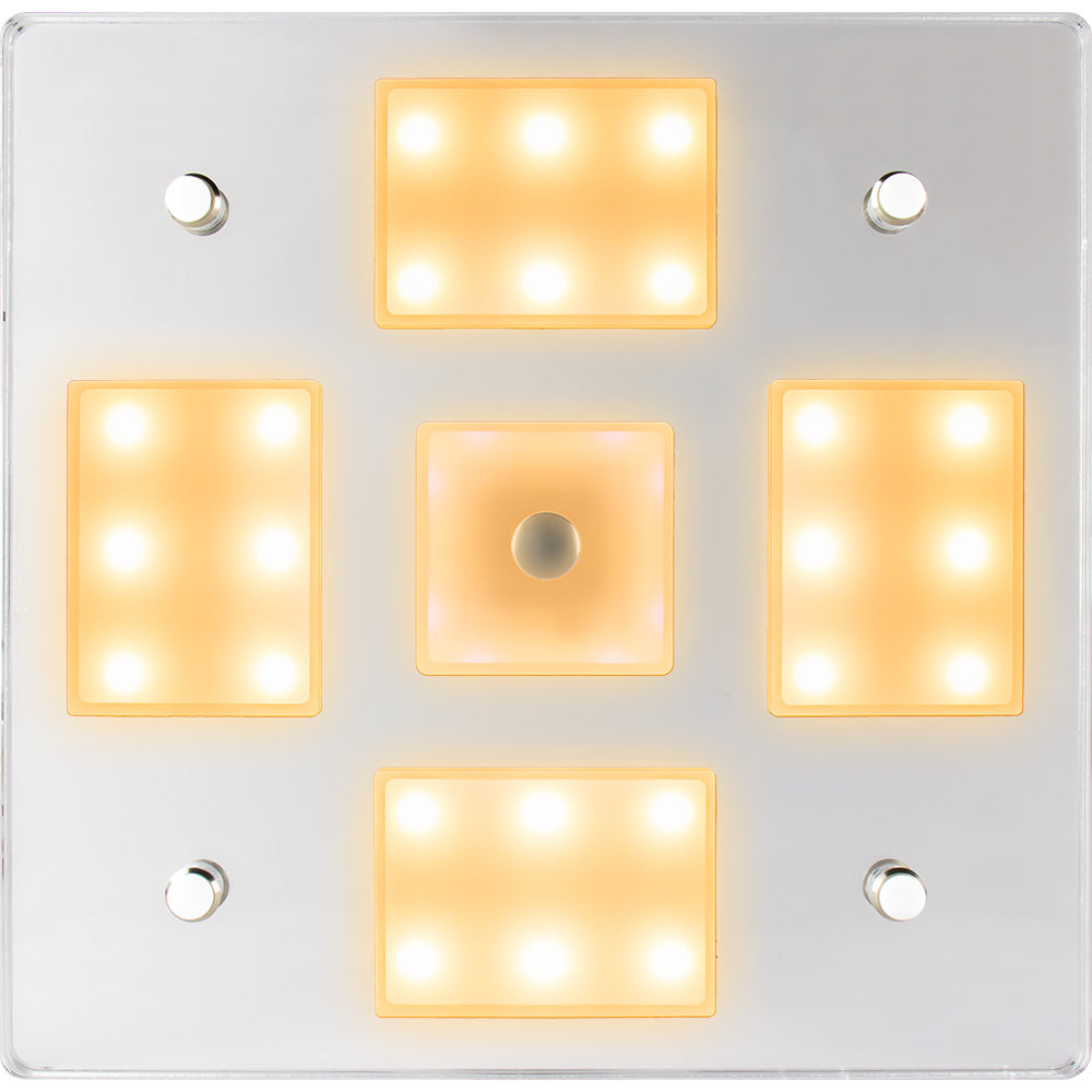 Sea-Dog Square LED Mirror Light w/On/Off Dimmer - White & Blue — marine interior / courtesy light