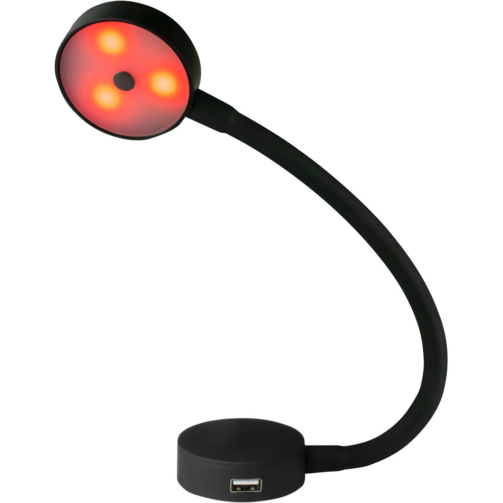 Sea-Dog LED Flex Neck Day/Night Light w/USB Socket - Red & White Light — marine interior / courtesy light