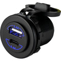 Sea-Dog Round Dual USB & USB-C Power Socket — marine accessories