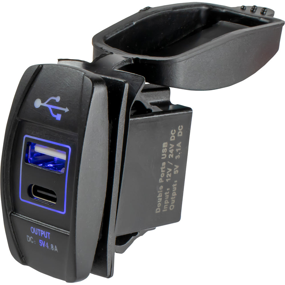 Sea-Dog USB & USB-C Rocker Switch Style Power Socket — marine accessories