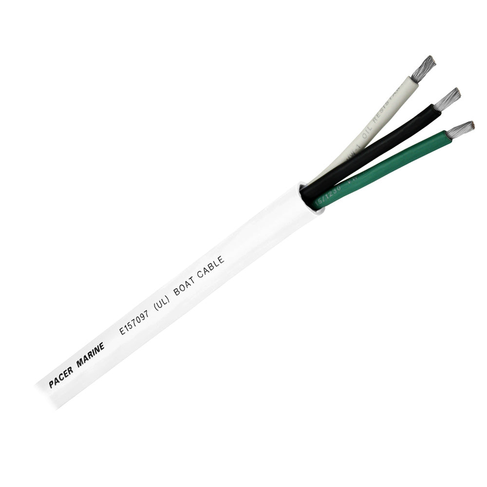 Pacer Round 3 Conductor Cable - 250' - 16/3 AWG - Black, Green & White — marine wire