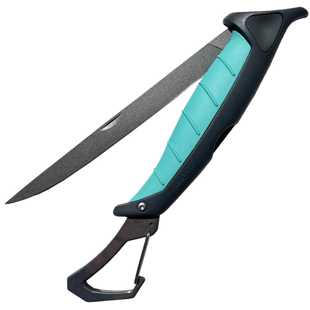 Toadfish Stowaway Folding Fillet Knife w/Built-In Carabiner - 7" — marine deck / galley