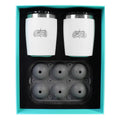 Toadfish Non-Tipping 10oz White Rocks Tumblers w/Ice Ball Tray - 2 Tumblers — marine deck / galley