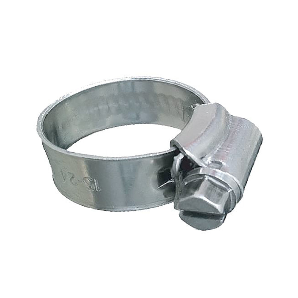 Trident Marine 316 SS Non-Perforated Worm Gear Hose Clamp - 3/8" Band - (3/4" – 1-1/8") Clamping Range - 10-Pack - SAE Size 10 — marine accessories