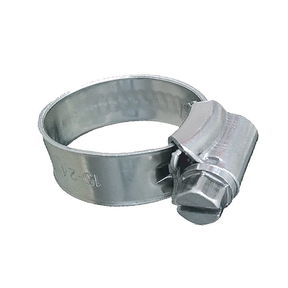 Trident Marine 316 SS Non-Perforated Worm Gear Hose Clamp - 3/8" Band - (1-1/16" – 1-1/2") Clamping Range - 10-Pack - SAE Size 16 — marine accessories
