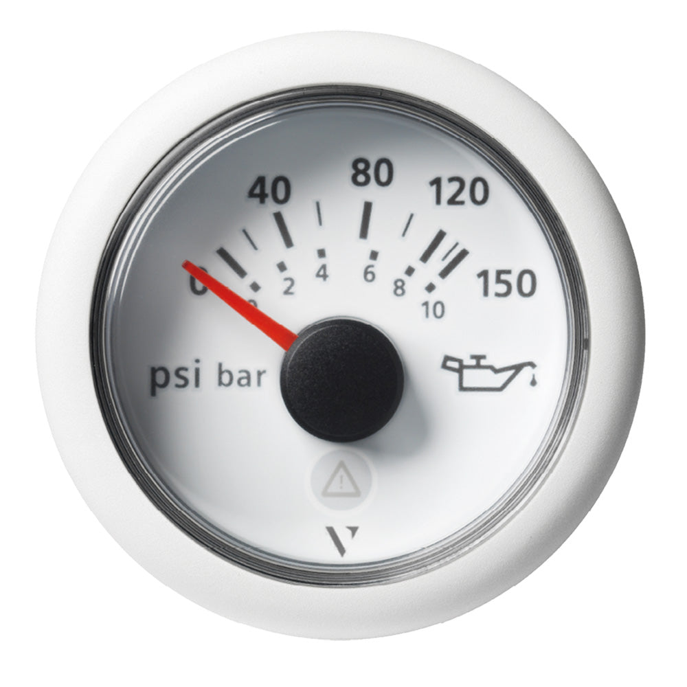 Veratron 52mm (2-1/16") ViewLine Engine Oil Pressure Gauge - 150 PSI - White Dial & Bezel — marine gauges