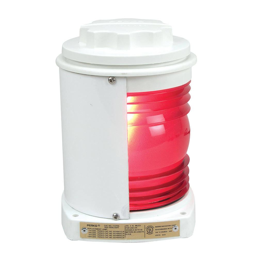 Perko White Plastic Red Side Light — marine navigation lights