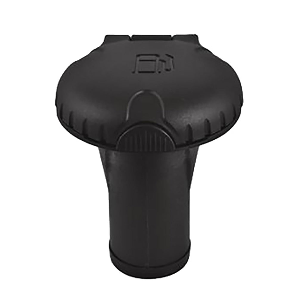 Attwood Marine Attwood Deck Fills f/Pressure Relief Systems - Straight Body - Scalloped Black Plastic Cap — marine deck fills