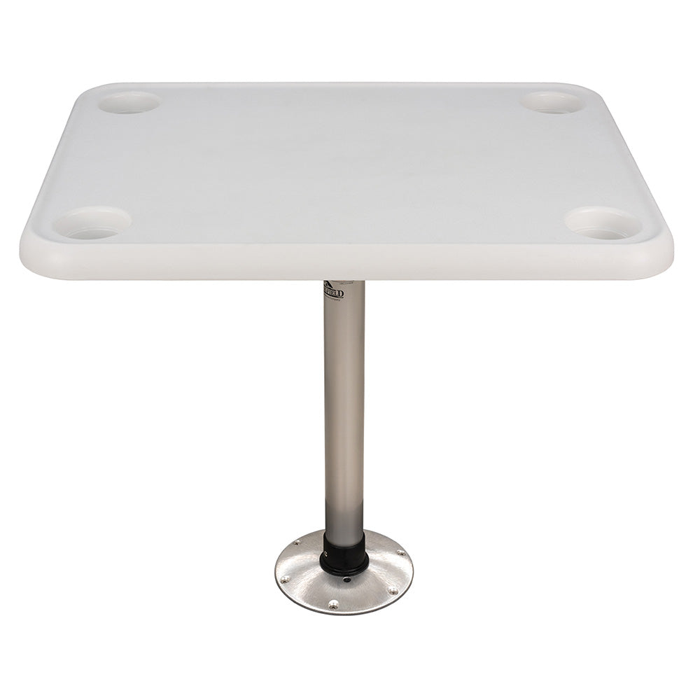 Springfield Marine Springfield 16" x 28" Rectangle Table Package - White Thread-Lock — marine seating