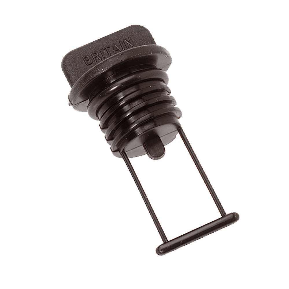 Barton Marine Drain Plug - Black 15mm (19/32") — marine hardware