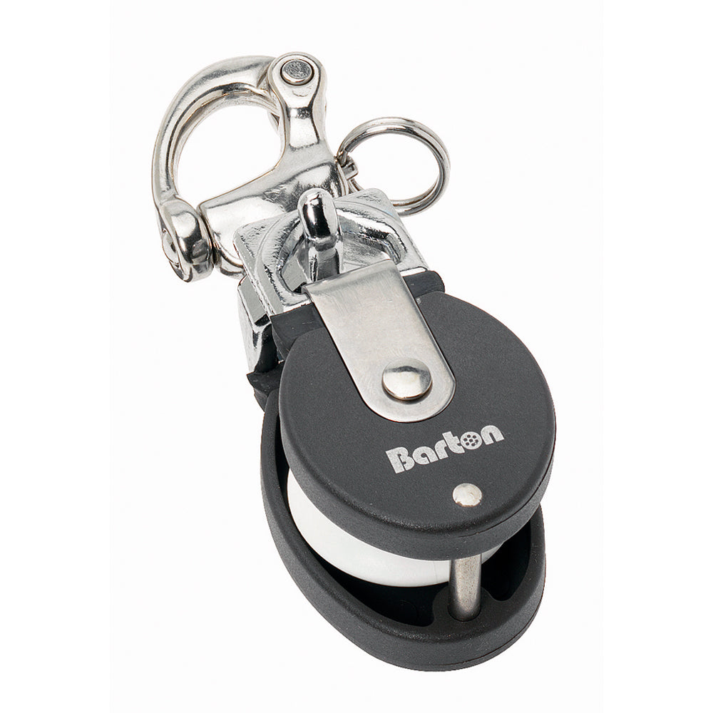 Barton Marine Size 2 Snatch Block w/Stainless Snap Shackle - 35mm Sheave — marine blocks