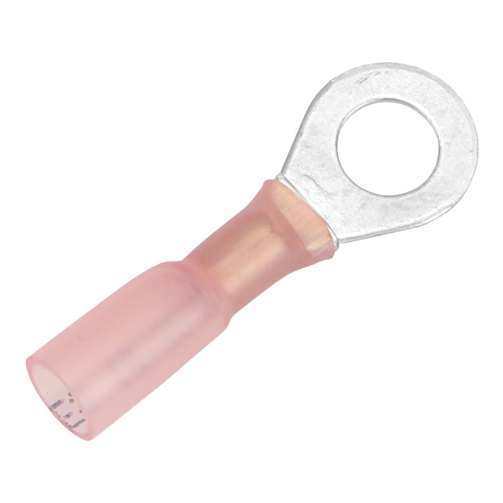 Pacer 22-18 AWG Heat Shrink Ring Terminal - 1/4" Stud Size - 100 Pack — marine terminals