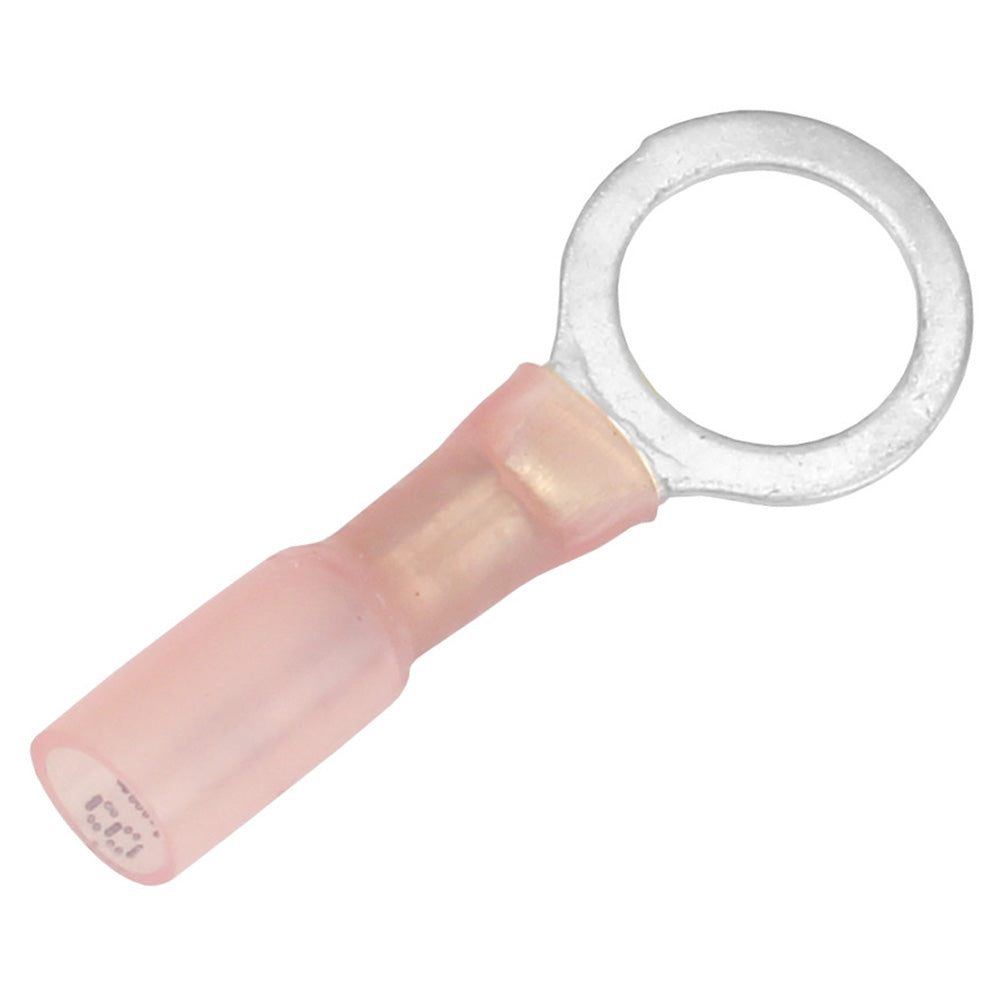 Pacer 22-18 AWG Heat Shrink Ring Terminal - 3/8" Stud Size - 25 Pack — marine terminals