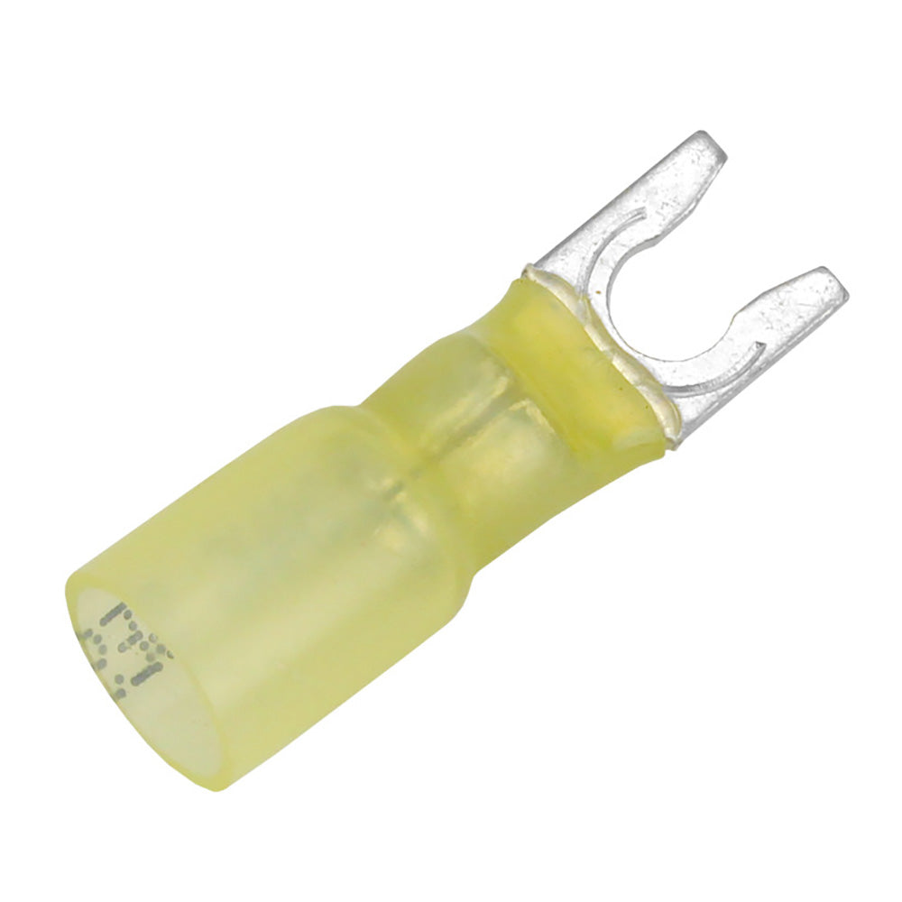 Pacer 12-10 AWG Heat Shrink Spade Terminal - #10 Stud Size - 100 Pack — marine terminals