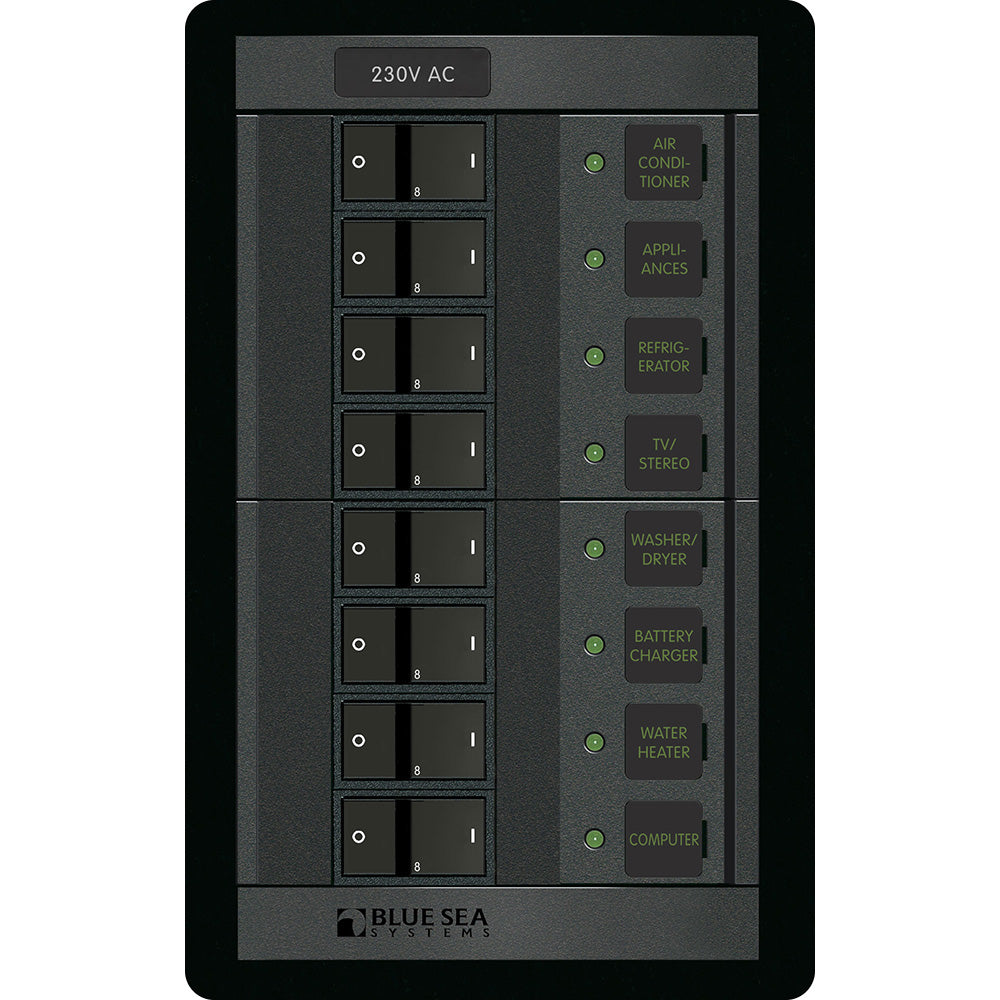 Blue Sea Systems Blue Sea 230 Volt AC 8 Position 360 Panel — marine electrical panels