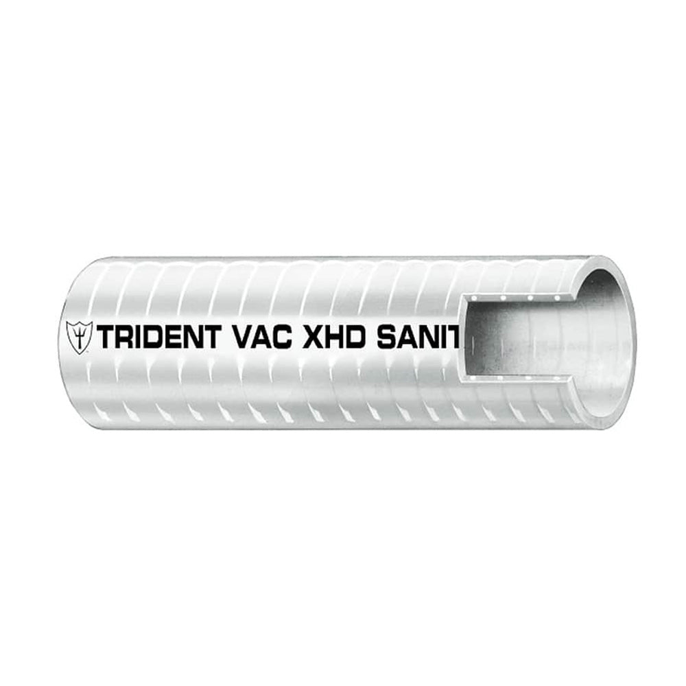 Trident Marine 1-1/2" VAC XHD Sanitation Hose - Hard PVC Helix - White - Sold by the Foot — marine hose