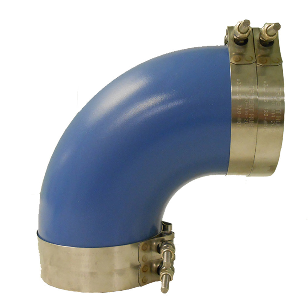 Trident Marine 3" ID 90-Degree Blue Silicone Molded Wet Exhaust Elbow w/4 T-Bolt Clamps — marine exhaust hose