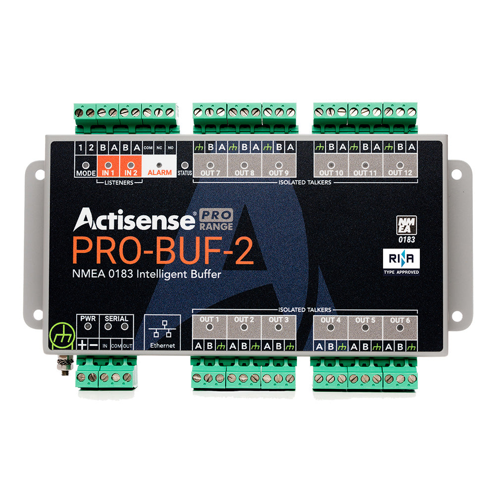 Actisense PRO NMEA 0183 Buffer - 2 OPTO Inputs, 12 ISO-Drive Outputs, Serial Port, Ethernet Port, Pluggable Screw Terminal — marine nmea cables & sensors