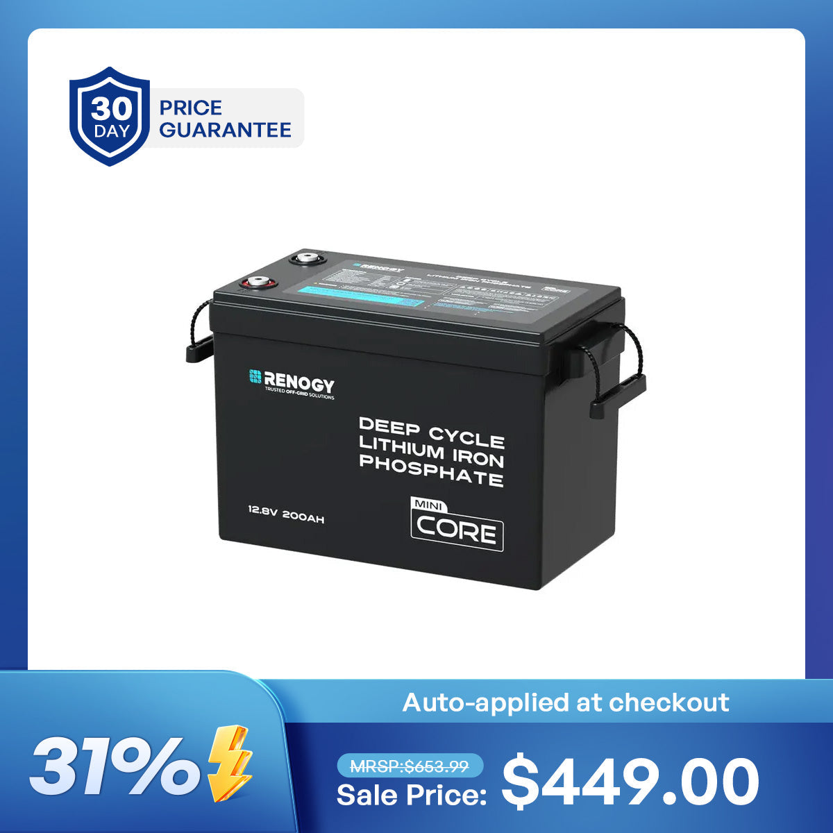 Mini Size 12V 200Ah LiFePO4 Battery w/ Low-Temperature Protection [Pre-Sale Perk: Free 20A Charger Included]
