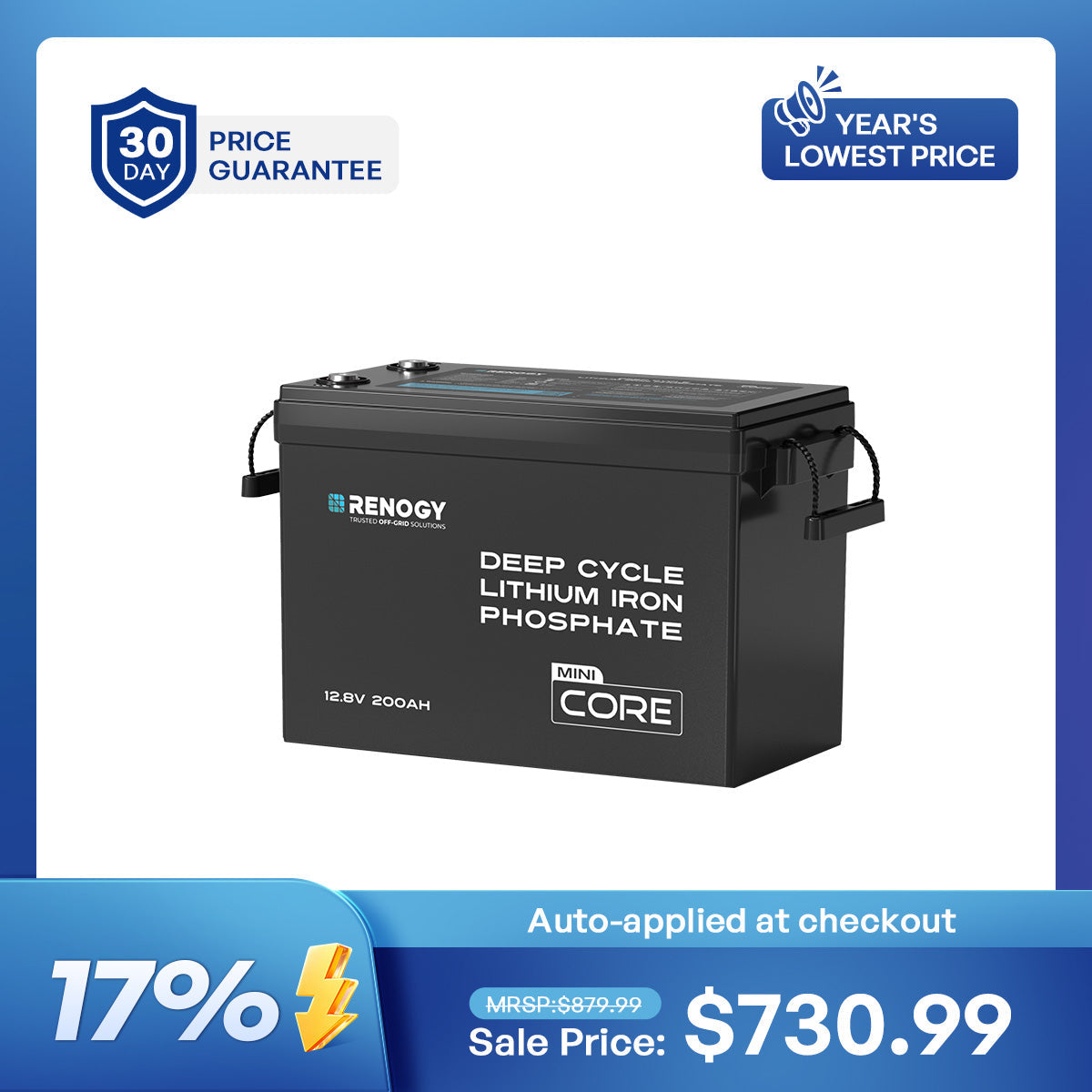 Mini Size 12V 300Ah LiFePO4 Battery w/ Low-Temperature Protection