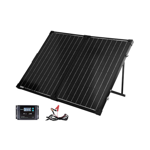 100 Watt 12 Volt Foldable Solar Suitcase with Voyager - Solar Charge Controller