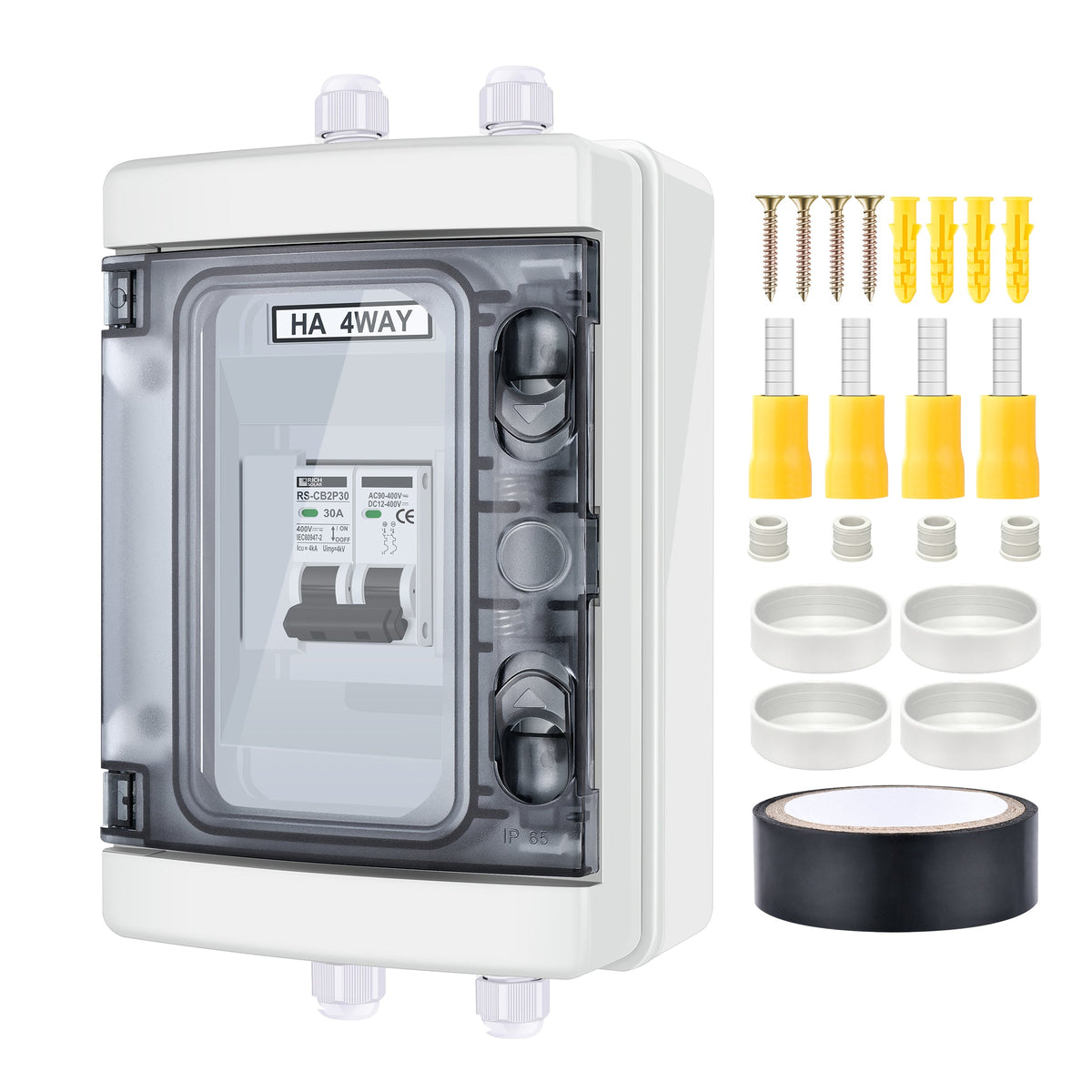 RICH SOLAR 5 Pole Outdoor Circuit Breaker Box (80A)