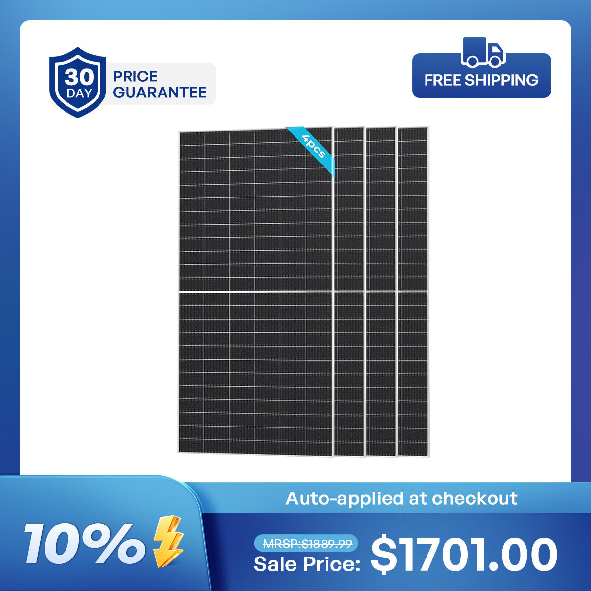 590W N-Type Bifacial Solar Panel（2-Pack）